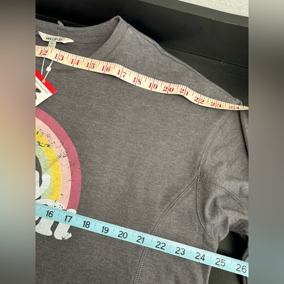 WILDFOX NWT “Easy Does It” Rainbow Graphic Charcoal Plus Pullover Sweatshirt XL - Picture 11 of 16